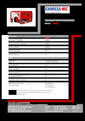 Бензинови генератори Endress ESE 1006 DHG-GT ES ISO Duplex