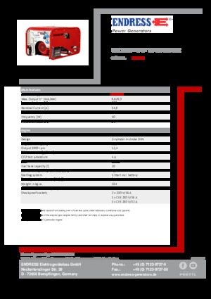 Бензинови генератори Endress ESE 1006 HG-GT ES ISO Duplex
