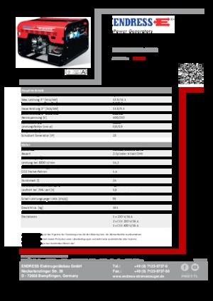 Бензинови генератори Endress ESE 1206 DHS-GT ES