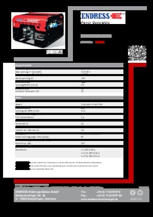 Бензинови генератори Endress ESE 1206 HS GT ES ISO