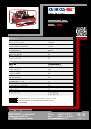 Бензинови генератори Endress ESE 1306 DHS-GT ES