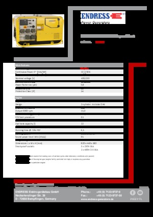 Бензинови генератори Endress ESE 1307 DBG ES DIN Super Silent