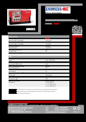 Бензинови генератори Endress ESE 1308 DBG ES ISO Duplex Silent