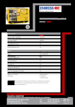 Бензинови генератори Endress ESE 907 DBG DIN Super Silent