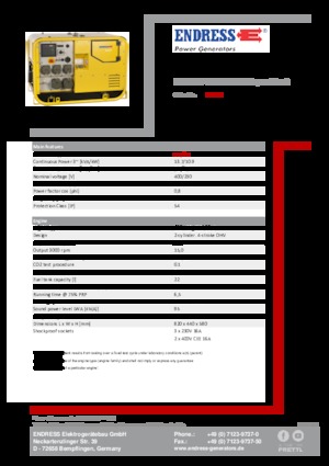 Бензинови генератори Endress ESE 907 DBG DIN Super Silent