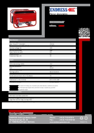 Бензинови генератори Endress ESE 206 HS-GT