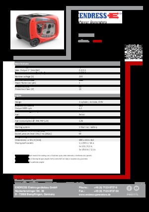 Бензинови генератори Endress ESE 3000i