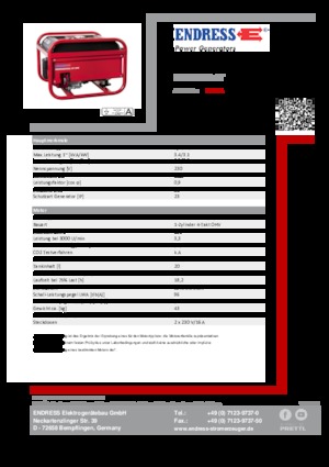 Бензинови генератори Endress ESE 306 HS GT