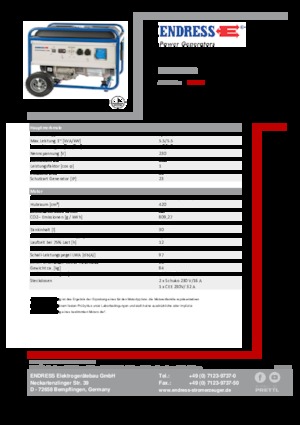 Бензинови генератори Endress ESE 6000 BS