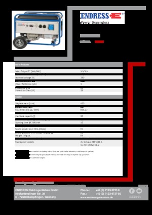 Бензинови генератори Endress ESE 6000 BS