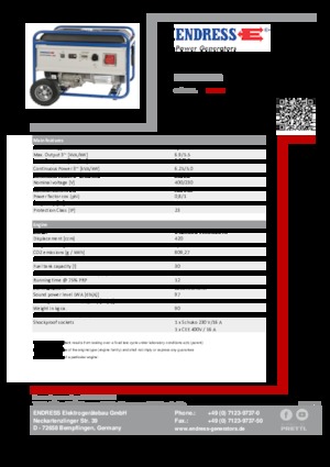 Бензинови генератори Endress ESE 6000 DBS