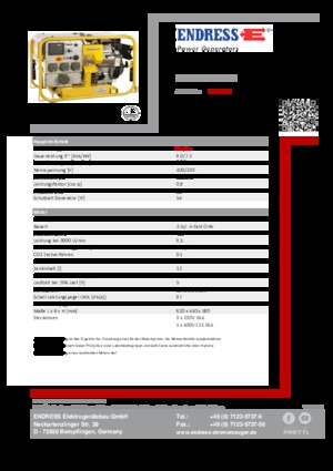 Бензинови генератори Endress ESE 904 DBG DIN