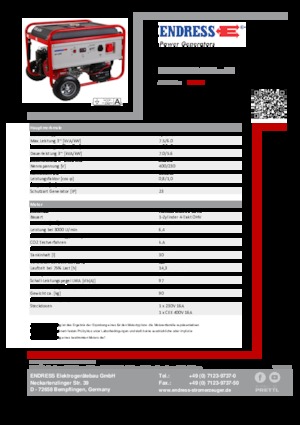 Бензинови генератори Endress ESE 606 DHS GT