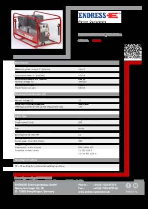 Бензинови генератори Endress ESE 804 SDHS-DC / 40-220 A