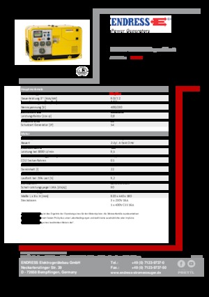 Бензинови генератори Endress ESE 907 DBG DIN Super Silent