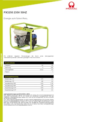 Бензинови генератори PRAMAC Lifter PX 3250