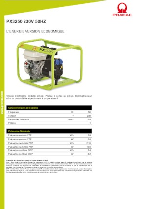 Бензинови генератори PRAMAC Lifter PX 3250