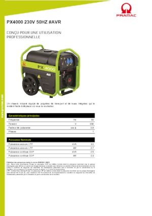 Бензинови генератори PRAMAC Lifter PX 4000