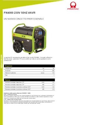 Бензинови генератори PRAMAC Lifter PX 4000