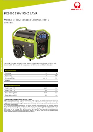 Бензинови генератори PRAMAC Lifter PX 8000