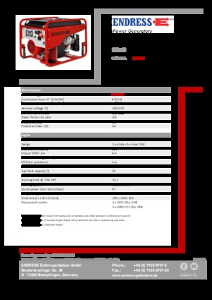 Бензинови генератори Endress SEA 6