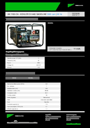 Бензинови генератори INMESOL AK 1100-CA