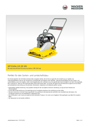 Виброплочи с преден ход Wacker Neuson WP 1030 A