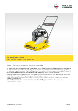 Виброплочи с преден ход Wacker Neuson WP 1030 A