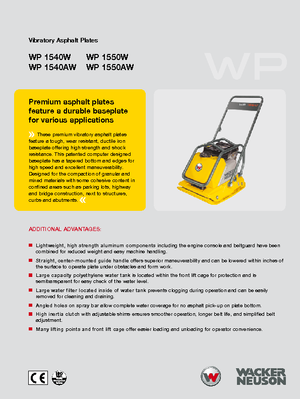 Виброплочи с преден ход Wacker WP 1540 W