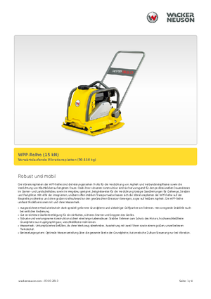 Виброплочи с преден ход Wacker Neuson WPP 1540 W