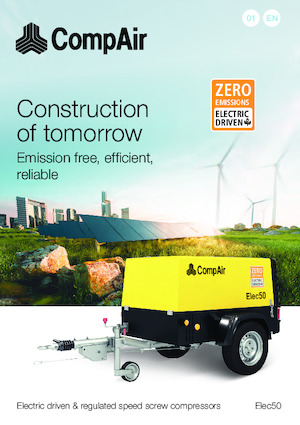 Преносими компресори за въздух - дизелови, електрически, бензинови CompAir Elec50 