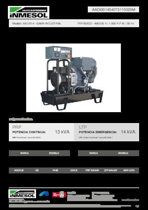 Дизелови генератори INMESOL AAD-014