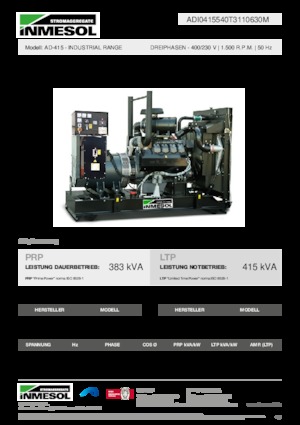 Дизелови генератори INMESOL AD-415