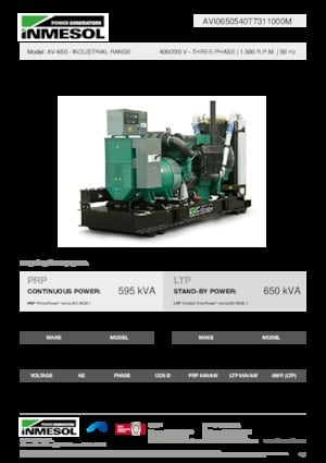 Дизелови генератори INMESOL AV-650