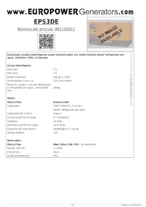 Дизелови генератори Europower EPS3DE (MA)