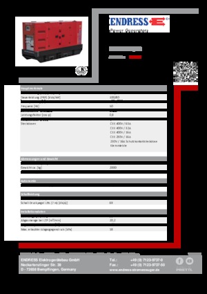 Дизелови генератори Endress ESE 110 IW/RS