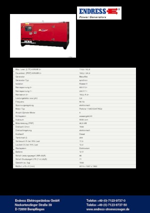 Дизелови генератори Endress ESE 115 PW/AS