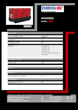 Дизелови генератори Endress ESE 225 JW/RS