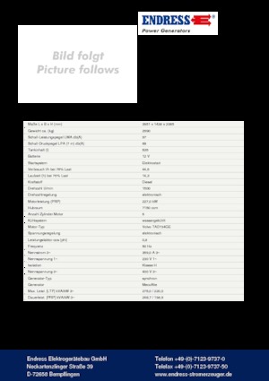 Дизелови генератори Endress ESE 275 VW AS