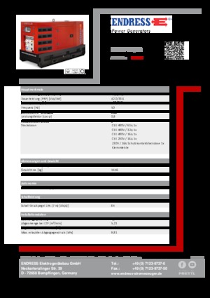 Дизелови генератори Endress ESE 50 YW/RS