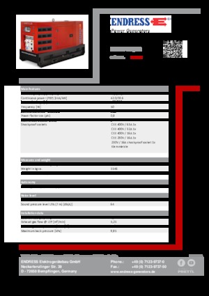 Дизелови генератори Endress ESE 50 YW/RS