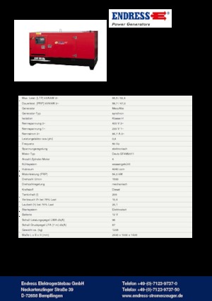 Дизелови генератори Endress ESE 65 DW-AS