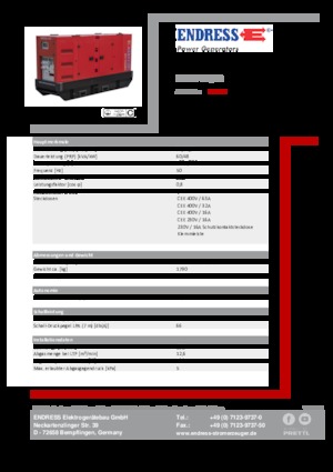 Дизелови генератори Endress ESE 67 IW/RS