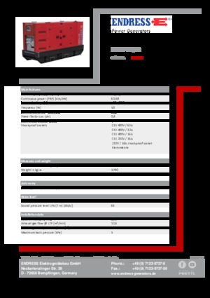 Дизелови генератори Endress ESE 67 IW/RS