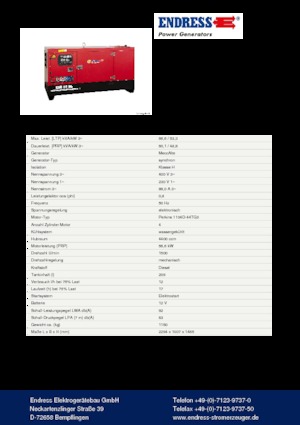 Дизелови генератори Endress ESE 67 PW/MS