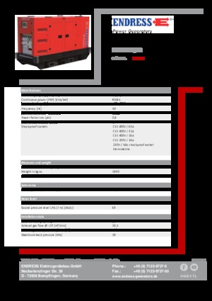 Дизелови генератори Endress ESE 90 IW/RS