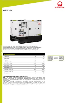Дизелови генератори PRAMAC Lifter GRW 35 Y