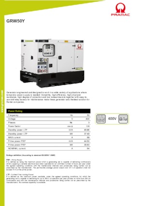 Дизелови генератори PRAMAC Lifter GRW 50 Y