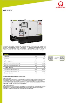Дизелови генератори PRAMAC Lifter GRW 50 Y