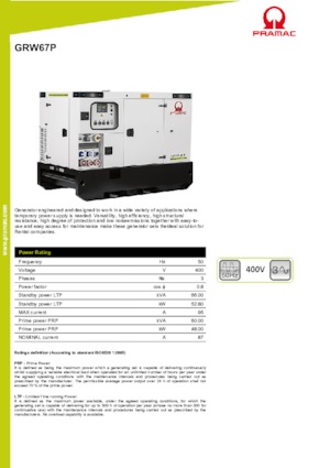Дизелови генератори PRAMAC Lifter GRW 67 P